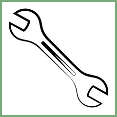 Open End Wrench Icon, Spanner