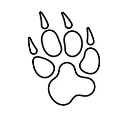 Paw Print Icon, Dog, Cat, Fox Foot Imprint