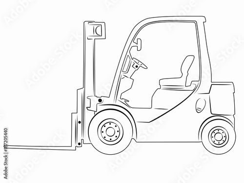"illustration of a forklift. vector drawing" Stock image and royalty