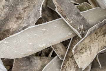 Disposed old Asbestos on a Construction Site