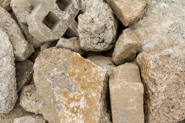 Cement Stone Waste on a Construction Site
