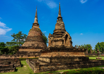 Fototapeta premium Ancient Pagoda in world heritage site Sukhothai historical park