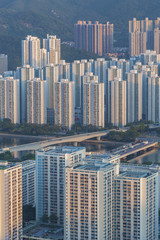 High rise residential buildings in Hong Kong city