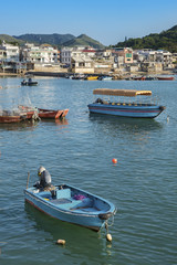 Fototapeta premium Idyllic landscape of fisherfolks village Sok Kwu Wan on Lamma Island in Hong Kong