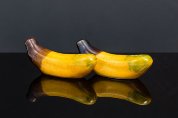 ceramic yellow banana salt and pepper shakers