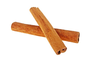 Cinnamon sticks isolated on white background
