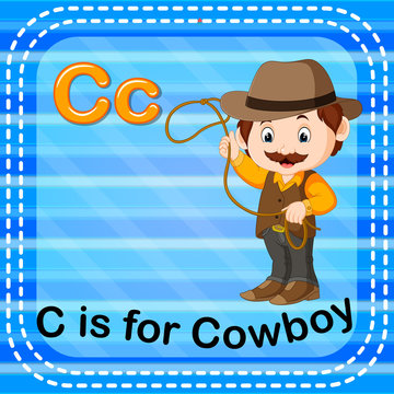 Flashcard letter C is for cowboy