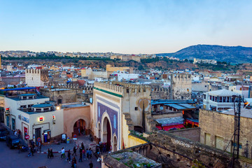 Fez in twilight, Morocco