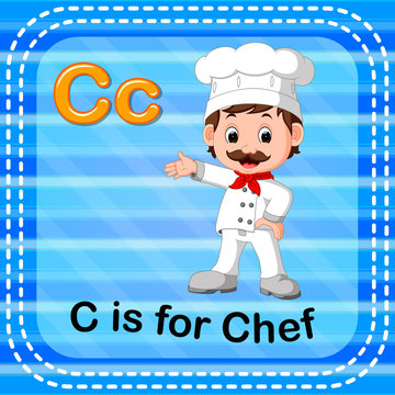Flashcard letter C is for chef