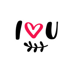 Valentine s Day vector lettering . Isolated handwriting calligra