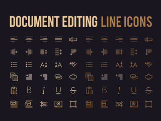 Document text editing vector line icon for app, mobile website responsive