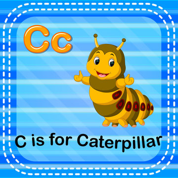 Flashcard letter C is for caterpillar