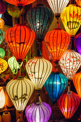 Colorful lanterns in traditional city Hoi an Vietnam