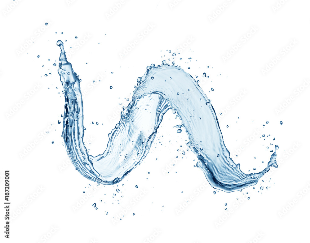 Poster abstract shape of water splash, isolated on white background