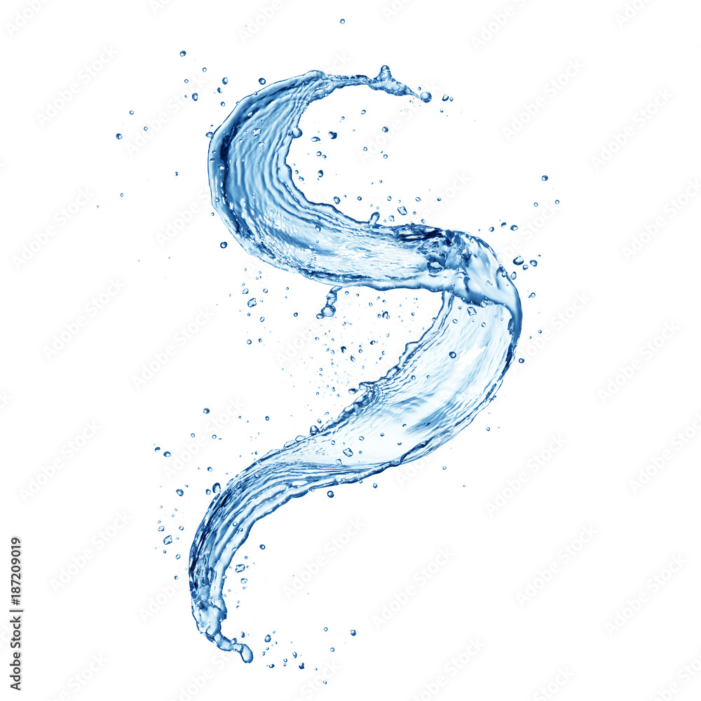 Poster abstract shape of water splash, isolated on white background