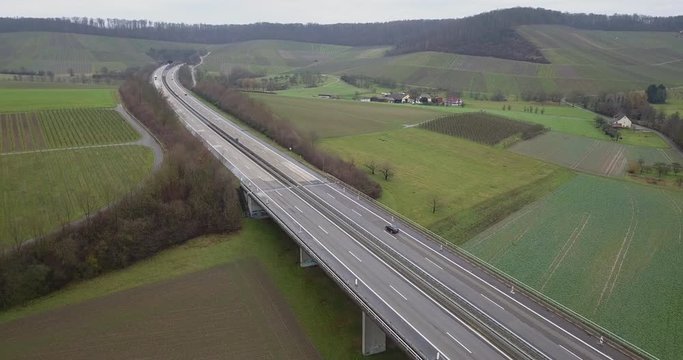 Autobahn A81 aerial of bridge with little traffic 1