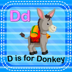 Flashcard letter D is for donkey