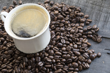 Coffee Cup and Beans