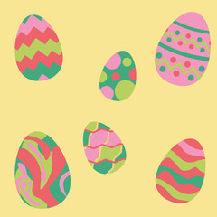 Easter eggs set isolated group