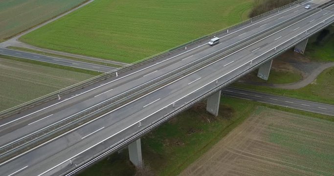 Autobahn A81 aerial of bridge with little traffic 2