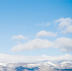 冬　山　雪　空　素材