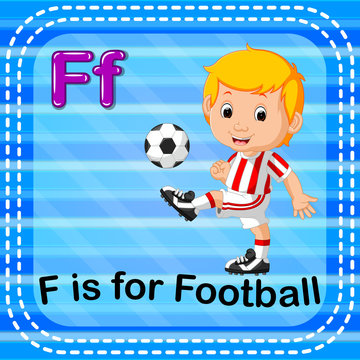 Flashcard letter F is for football