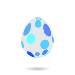 Colorful ornamented easter eggs.   Holiday background. Shades of blue. Illustration. Vector.