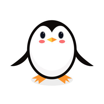Cartoon penguin isolated on white background. illustration.