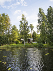 Fototapeta na wymiar Lakeside Shack - Finland