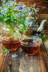 Tea and forget-me-nots