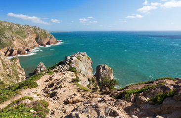 Fototapeta na wymiar view over Atlantic ocean coast, Cabo da Roca, Portugal
