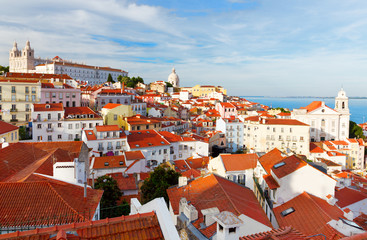 Lisbon cityscape, view of the old town Alfama