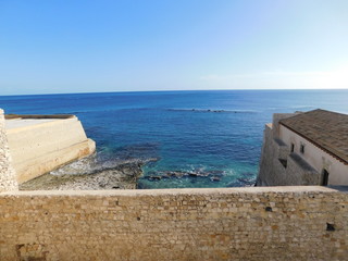 Fototapeta premium View on the sea from Castello Maniace