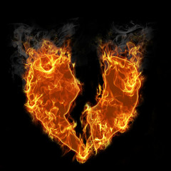 Burning broken heart
