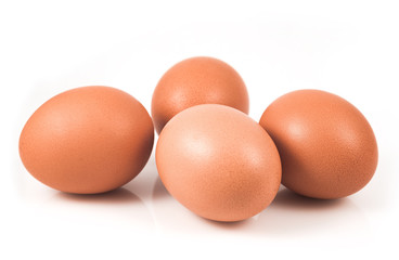 Eggs isolated on white background