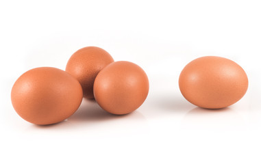 Eggs isolated on white background