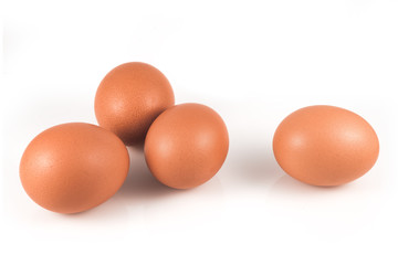 Eggs isolated on white background