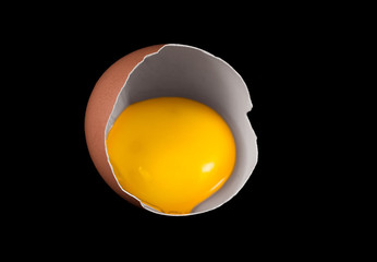 Eggs isolated on black background