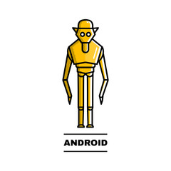 Friendly robot Android. Concept of future artificial Intelligence