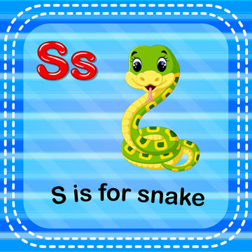 Flashcard letter S is for snake