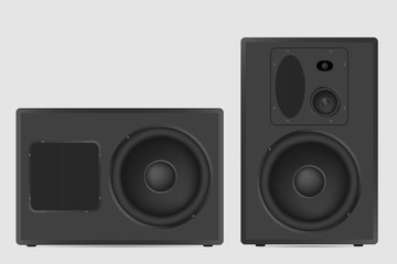 Fototapeta premium Musical speaker vector illustration. Modern acoustic on white background.
