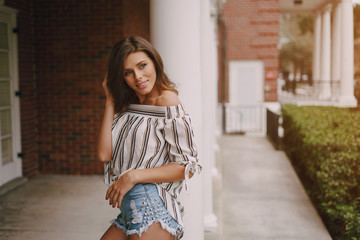 Fototapeta premium beautiful girl on the street