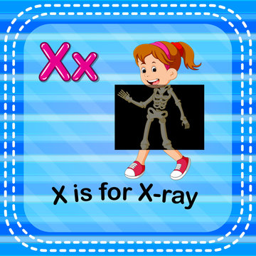 Flashcard letter X is for x-ray