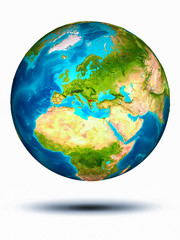 Macedonia on Earth with white background