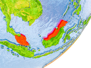Map of Malaysia on Earth