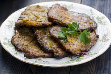 A plate of roast pork