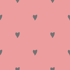 Seamless pattern: handmade staggered hearts