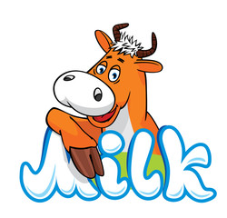 milk cow. vector illustration