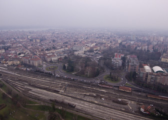 prospettive dal drone, mantova, lago superiore