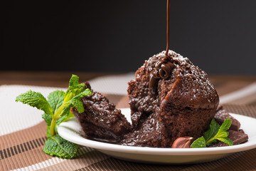 dessert muffin cake with hazelnuts